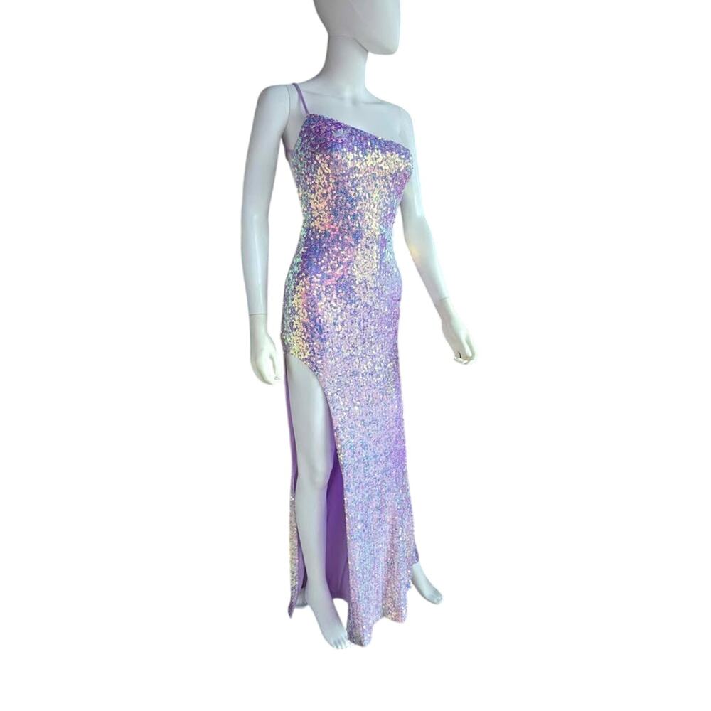 XS One shoulder purple dress